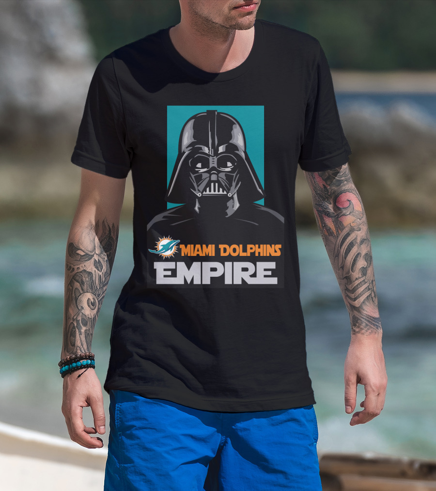 Miami Dolphins Empire Darth Vader Star Wars Crossover T-Shirt