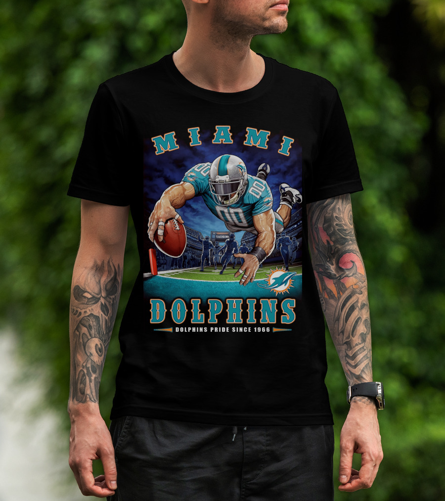 Miami Dolphins Pride Since 1966 Touchdown End Zone Nfl T-Shirt