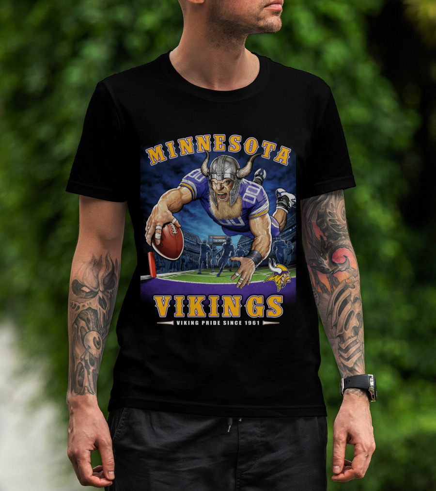 Minnesota Vikings Viking Pride Since 1961 End Zone Nfl Football T-Shirt