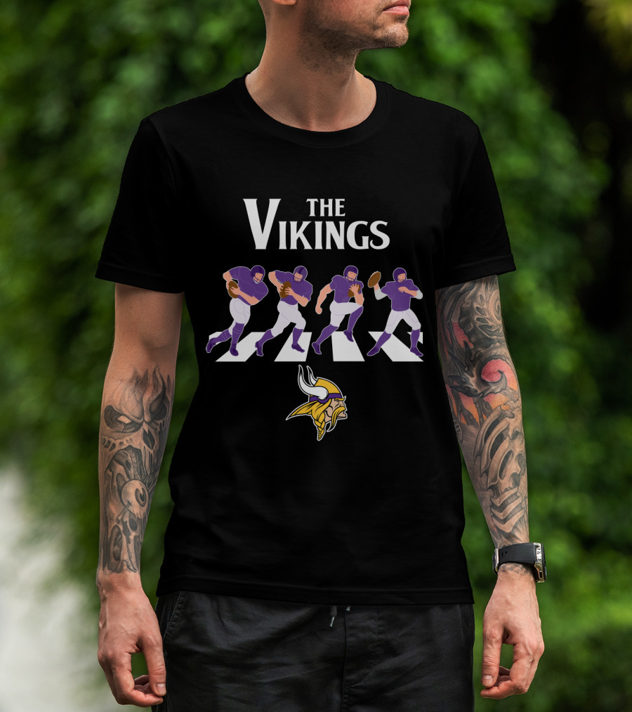 Minnesota Vikings Abbey Road Football Crossing T-Shirt