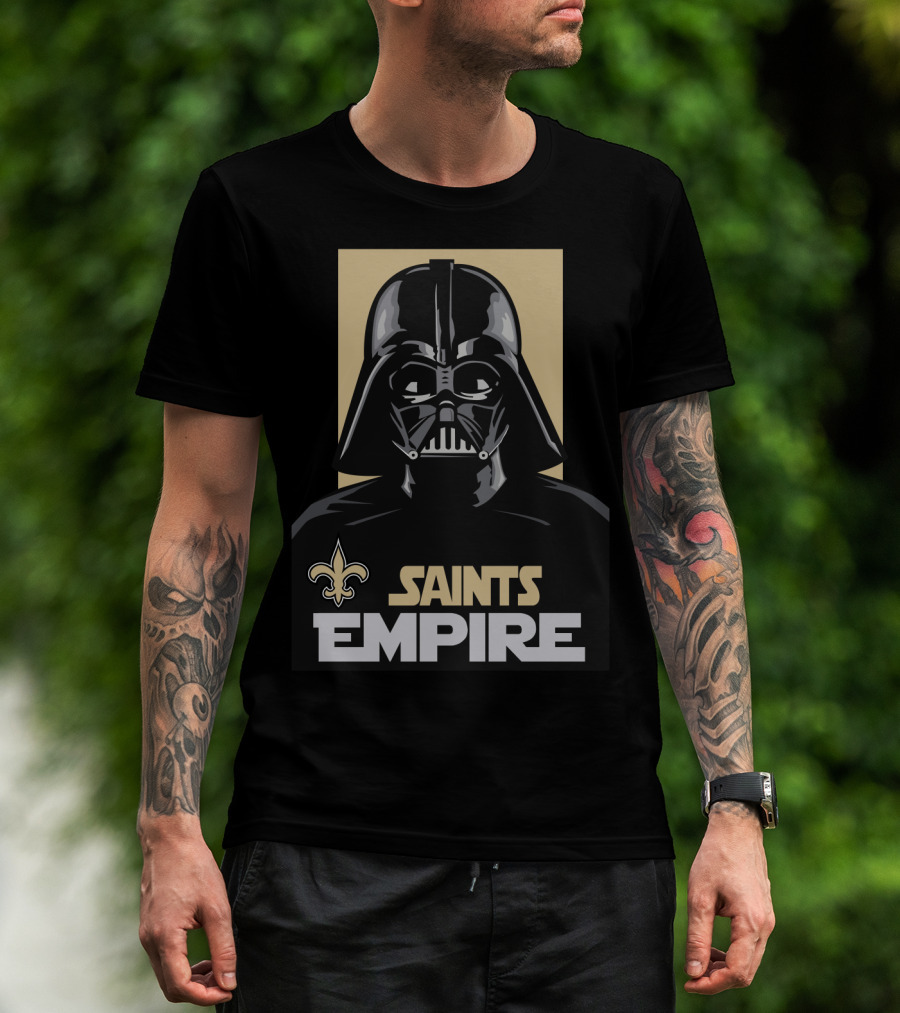 New Orleans Saints Empire Darth Vader Iconic Crossover Football T-Shirt