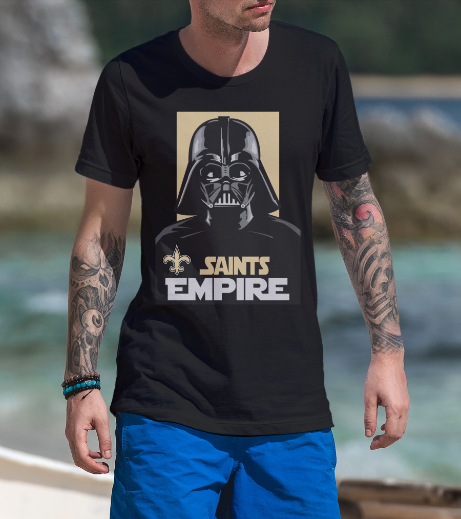 New Orleans Saints Empire Darth Vader Iconic Crossover Football T-Shirt