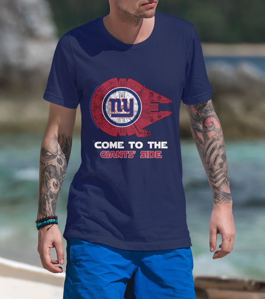 Come To The Giants' Side New York Giants Millennium Falcon T-Shirt