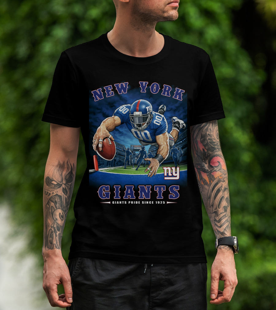 New York Giants Pride Since 1925 End Zone Nfl Tocobowl Football Player T-Shirt