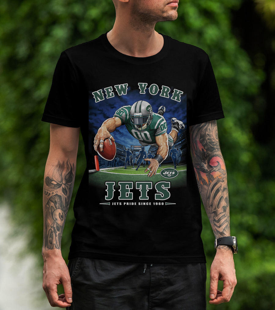 New York Jets Pride Since 1960 End Zone Touchdown T-Shirt