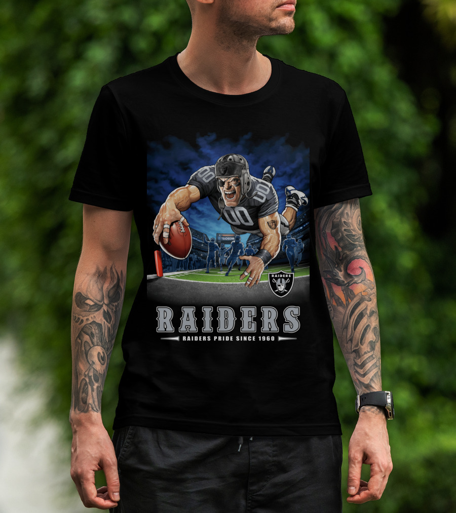 Raiders Pride Since 1960 Touchdown Football Player Raiders T-Shirt
