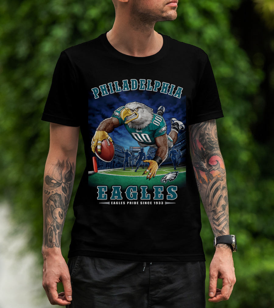 Philadelphia Eagles Pride Since 1933 End Zone Touchdown T-Shirt