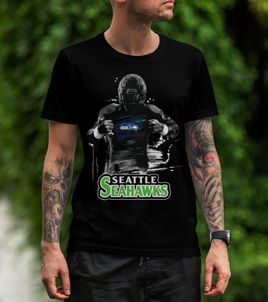 Seattle Seahawks Football Fan Heroic Logo Reveal T-Shirt