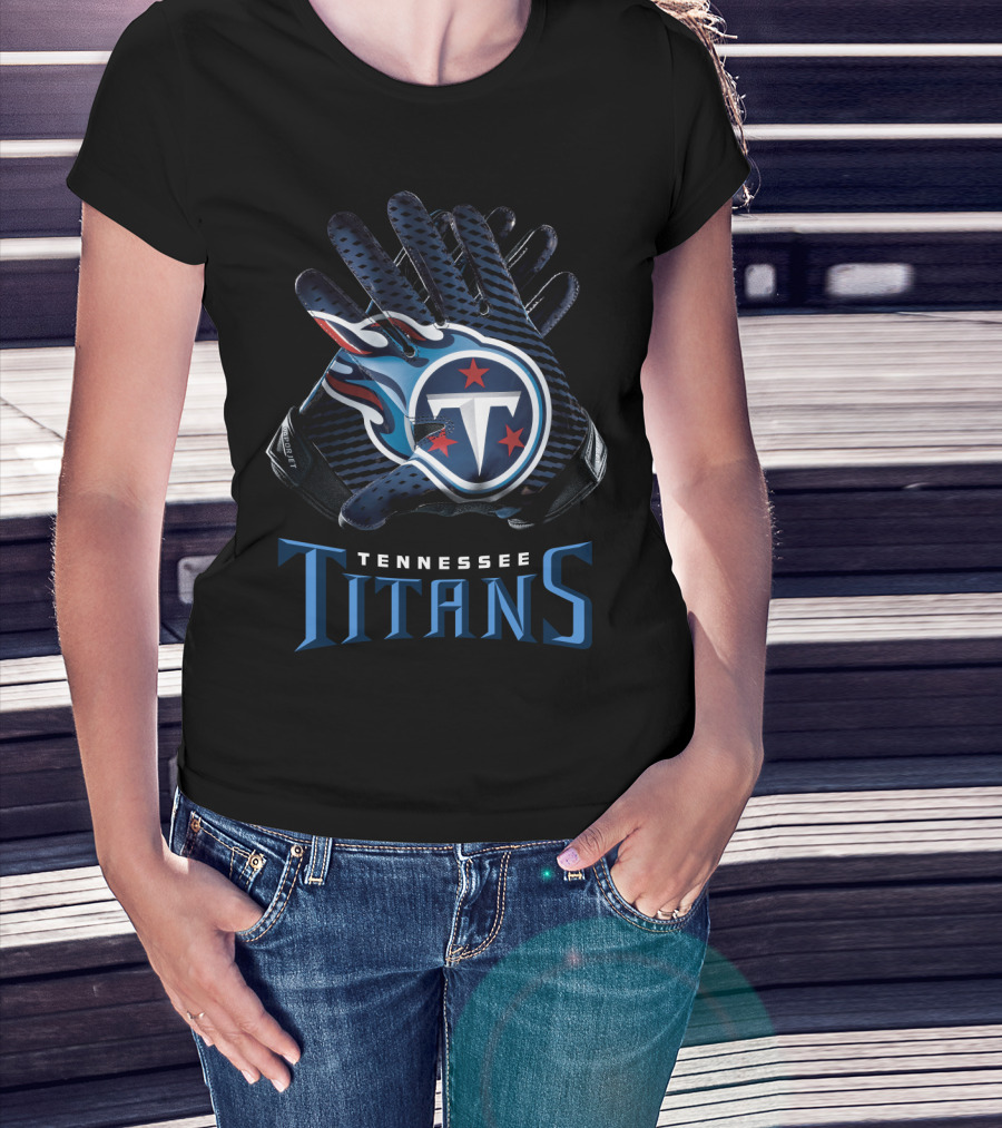 Tennessee Titans Nfl Gloves Team Logo Football Fan Gear T-Shirt