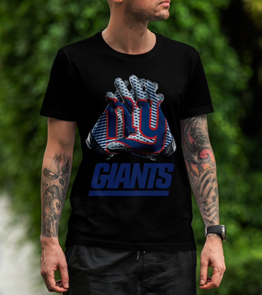 New York Giants Ny Logo Nfl Gloves T-Shirt