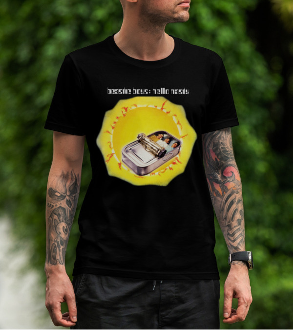 Beastie Boys Hello Nasty 1998 Album Cover Tin Can Sunburst T-Shirt
