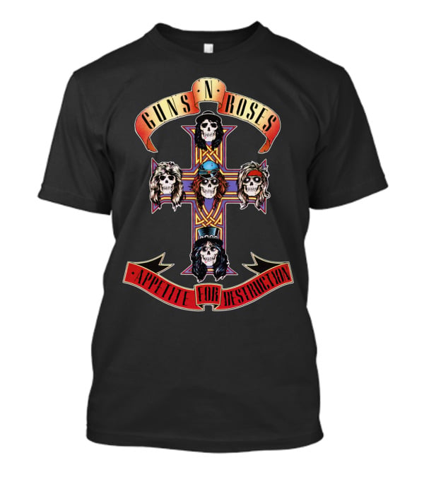 Guns N' Roses Appetite For Destruction Skeleton Cross T-Shirt