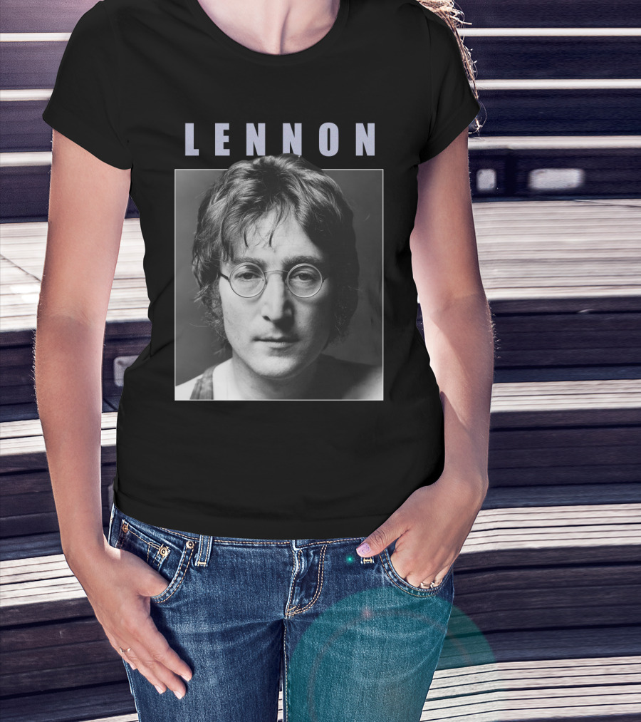 Lennon Black And White Portrait Photography T-Shirt