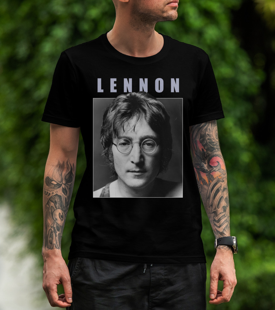 Lennon Black And White Portrait Photography T-Shirt