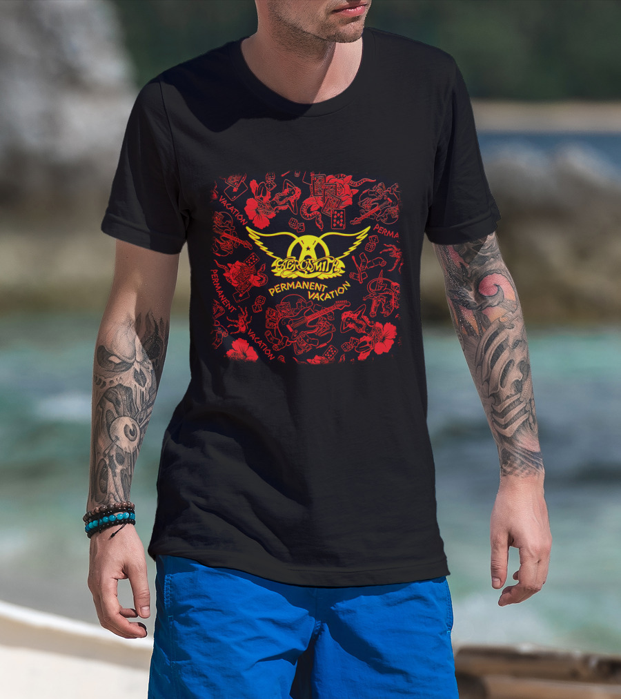 Aerosmith Permanent Vacation Album Art T-Shirt
