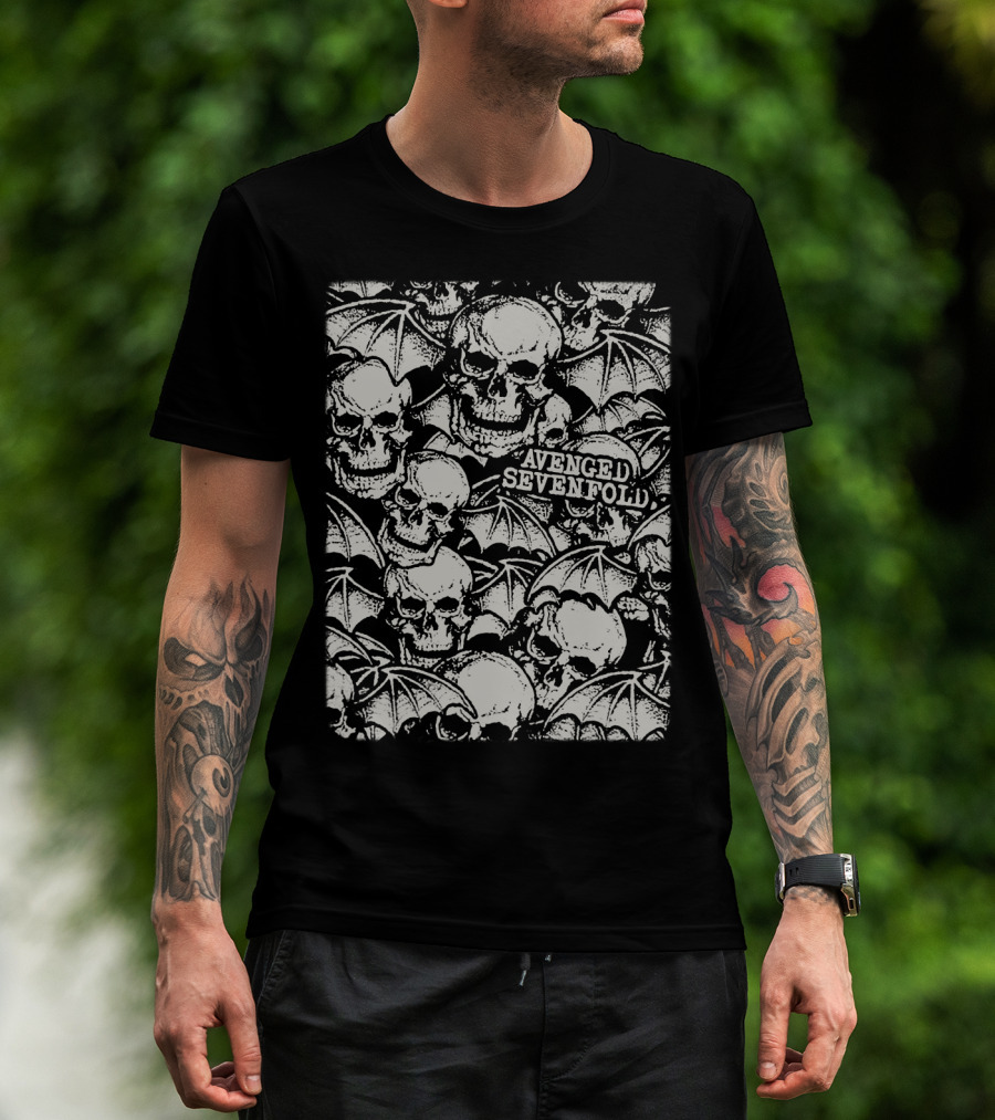 Avenged Sevenfold Skull And Bat Wings T-Shirt