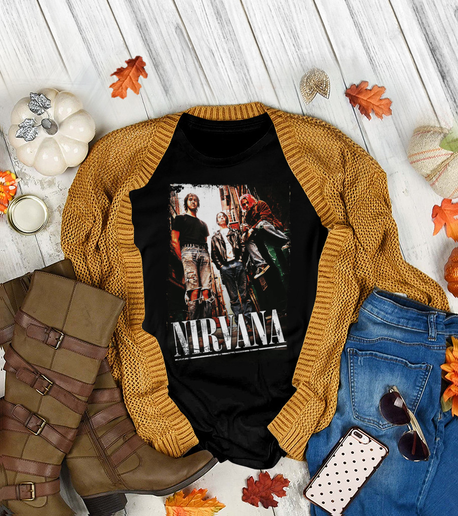 Nirvana Nvn 14 Grunge Band Photo T-Shirt