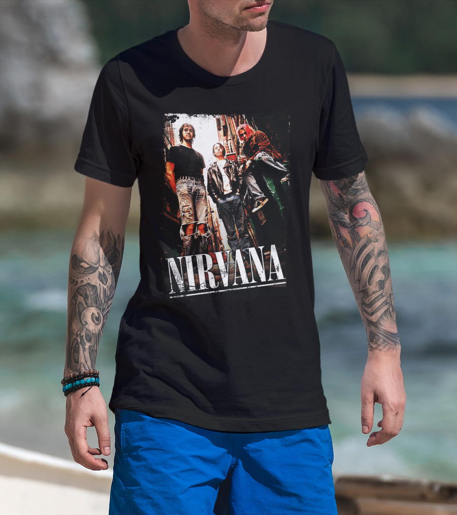 Nirvana Nvn 14 Grunge Band Photo T-Shirt