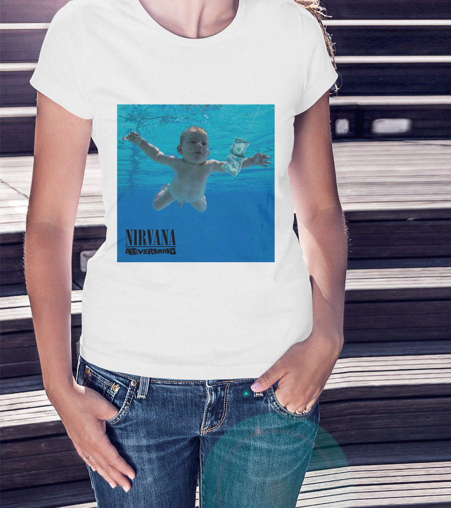 Nirvana Nevermind Album Cover Baby In Pool With Dollar Bill T-Shirt