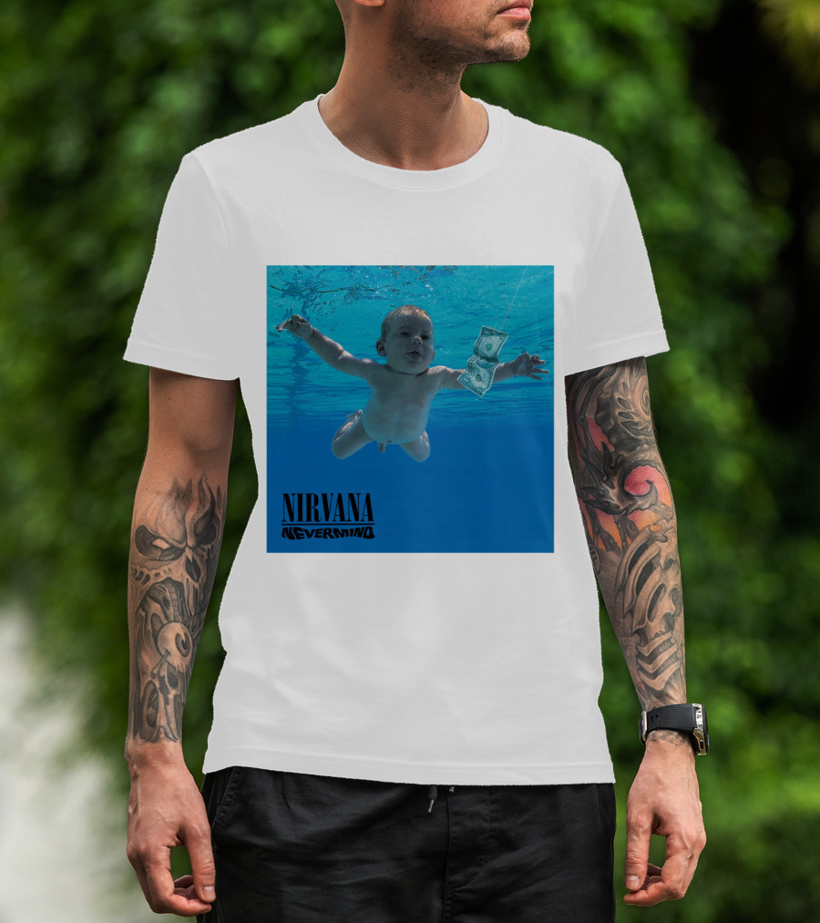 Nirvana Nevermind Album Cover Baby In Pool With Dollar Bill T-Shirt