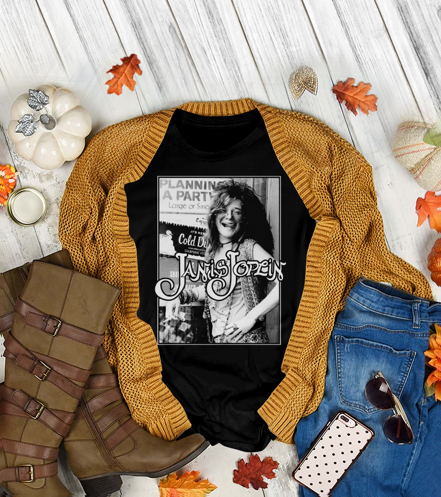 Janis Joplin Cold Drink Planning A Party T-Shirt