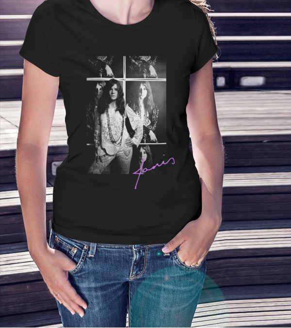 Janis 05 Retro Psychedelic Montage T-Shirt