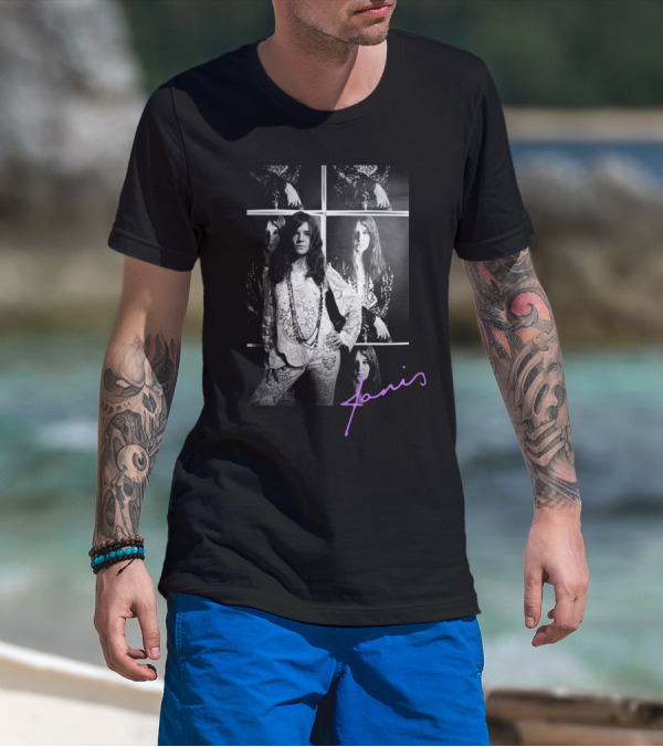 Janis 05 Retro Psychedelic Montage T-Shirt