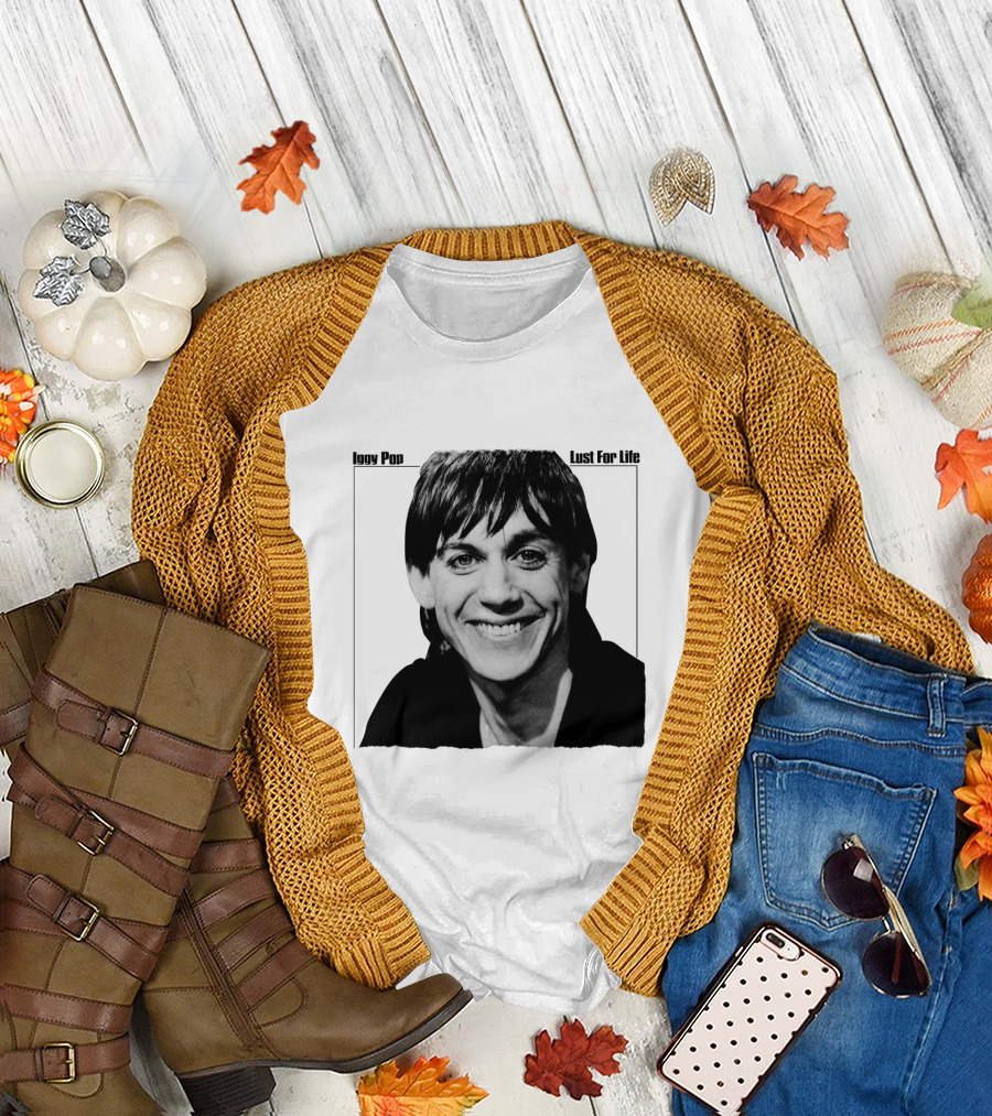 Iggy Pop Lust for Life Smiling Portrait IP&ST 02 T-Shirt