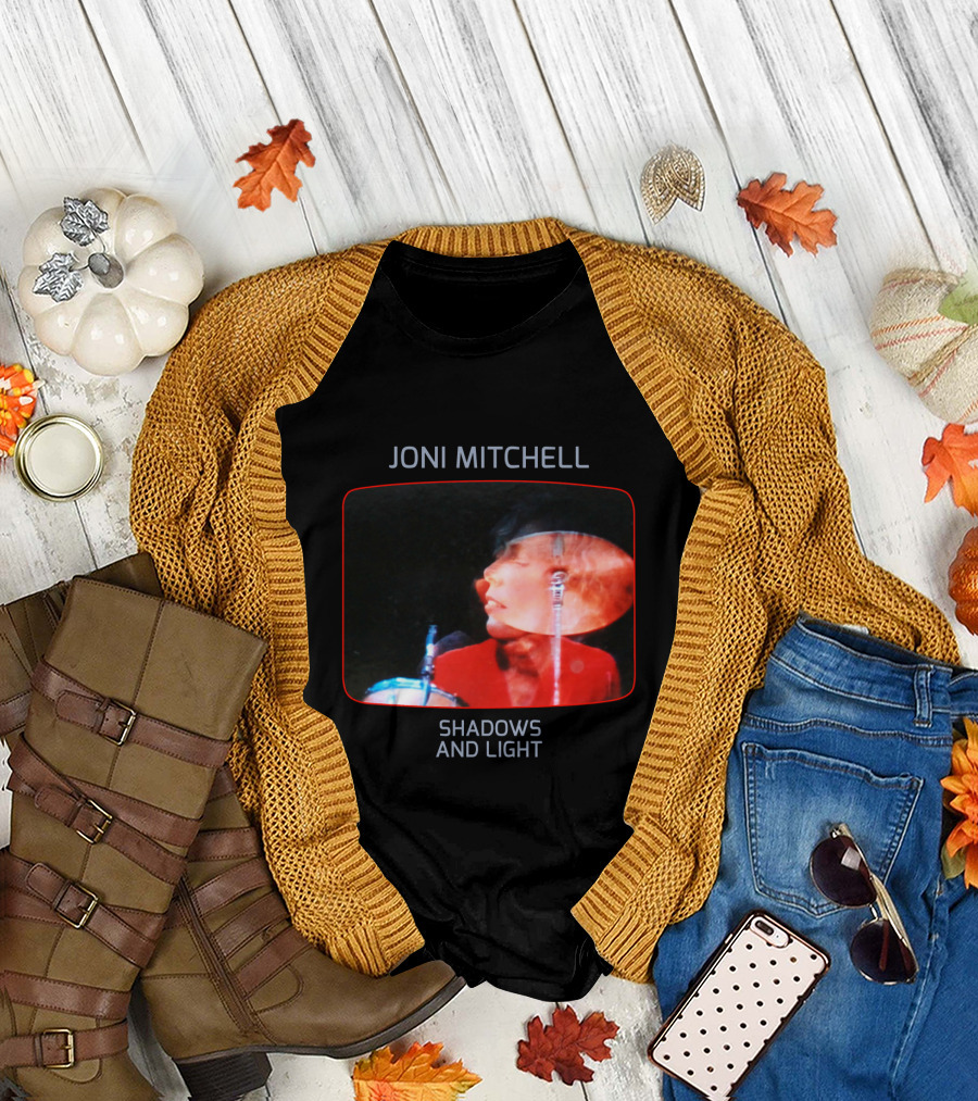 Joni Mitchell Shadows And Light Performance Album Cover Retro Music Art T-Shirt