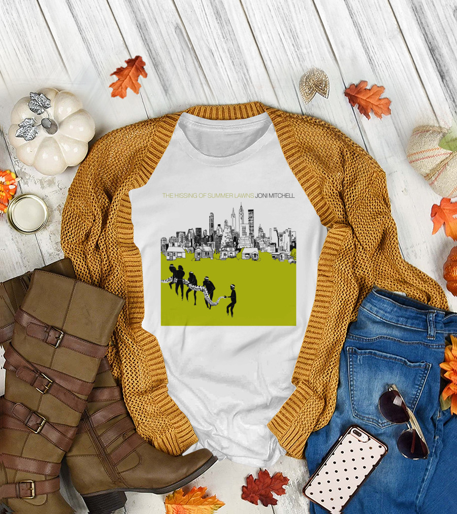 Joni Mitchell The Hissing Of Summer Lawns Cityscape Lawns T-Shirt