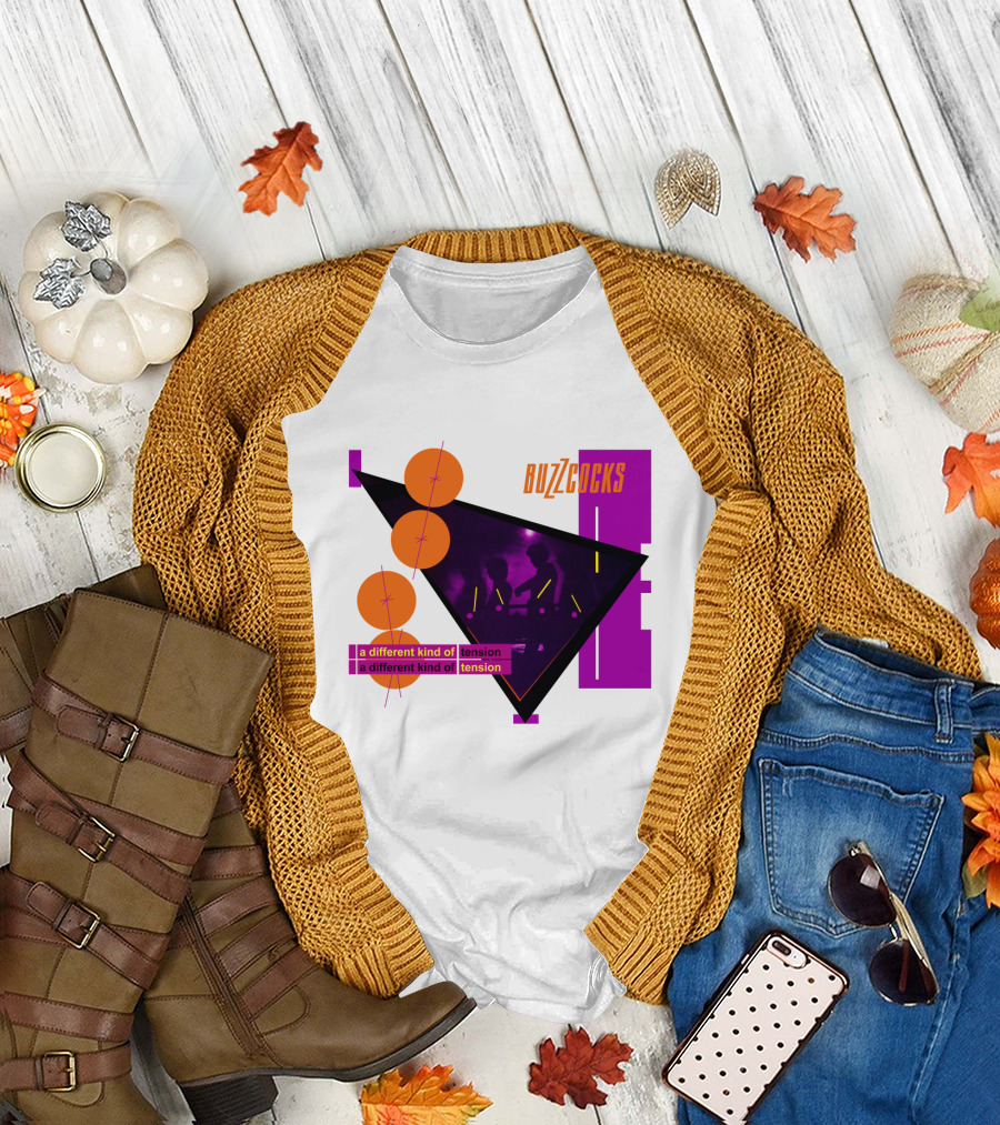 Buzzcocks A Different Kind Of Tension BZC 04 Purple Triangle T-Shirt