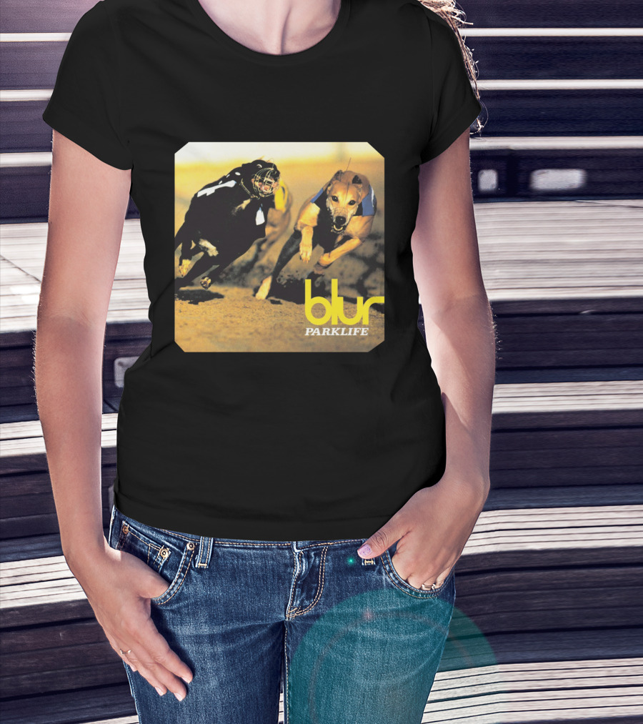 Blur Parklife Racing Dogs Vintage Album Cover T-Shirt