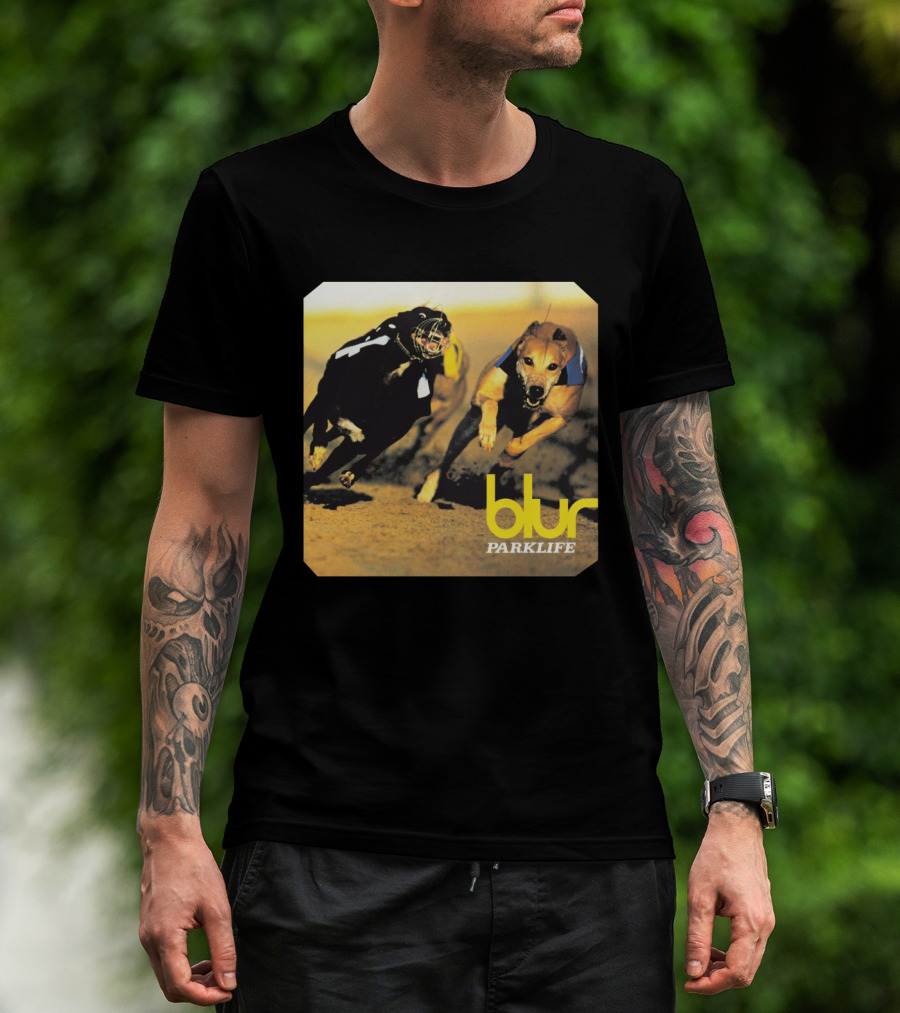 Blur Parklife Racing Dogs Vintage Album Cover T-Shirt