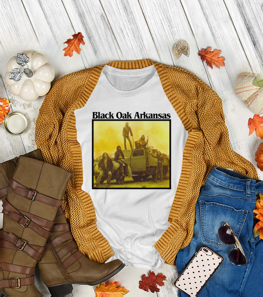 Black Oak Arkansas Band Vintage Yellow Truck Scene T-Shirt