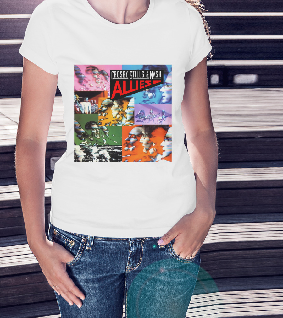 Crosby, Stills And Nash Allies Album Collage T-Shirt