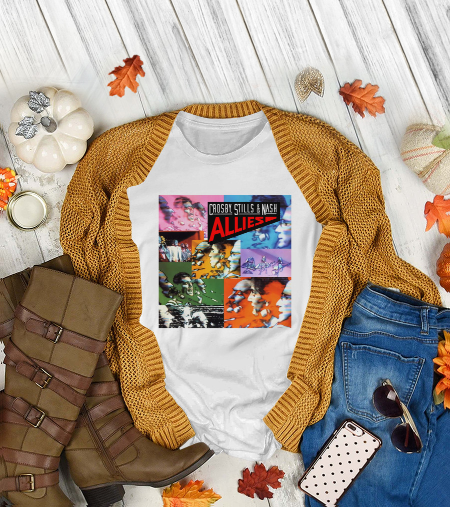 Crosby, Stills and Nash Allies Album Collage T-Shirt