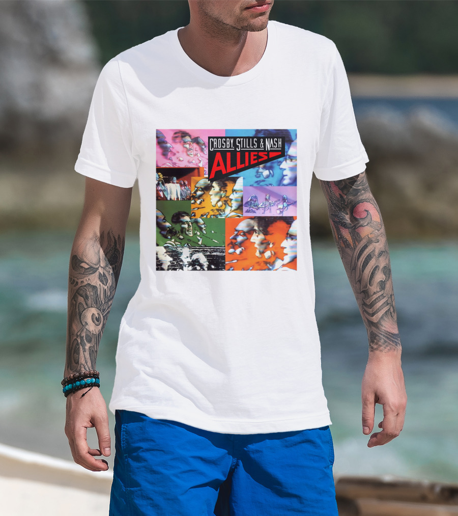 Crosby, Stills And Nash Allies Album Collage T-Shirt