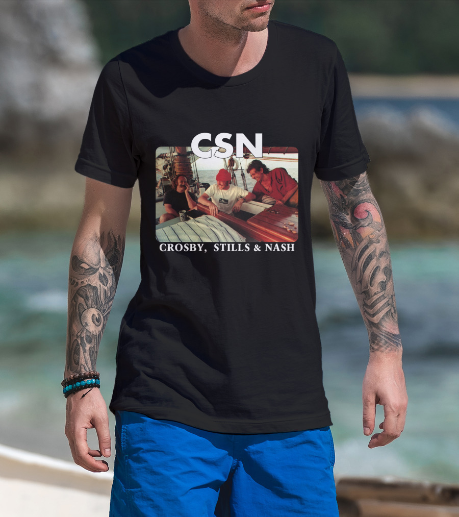 Csn Crosby Stills & Nash Band Sailboat T-Shirt