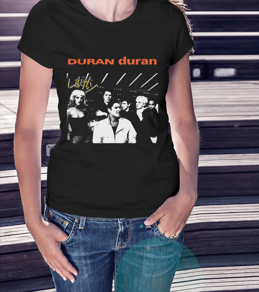 Duran Duran Liberty Album Cover Black And White Group T-Shirt