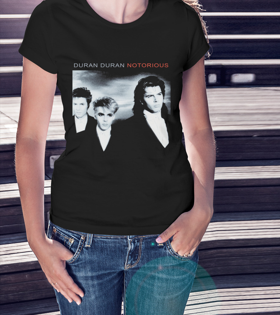 Duran Duran Notorious 1986 Album Cover Black And White Trio T-Shirt