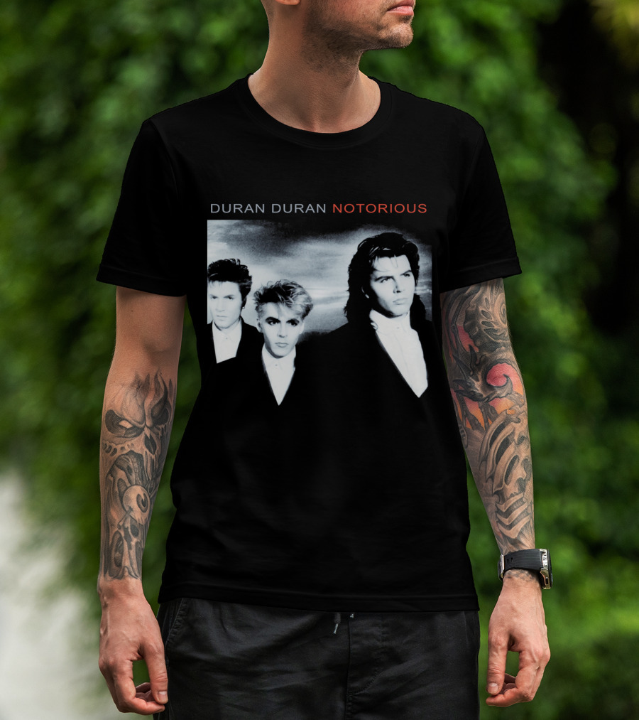 Duran Duran Notorious 1986 Album Cover Black And White Trio T-Shirt