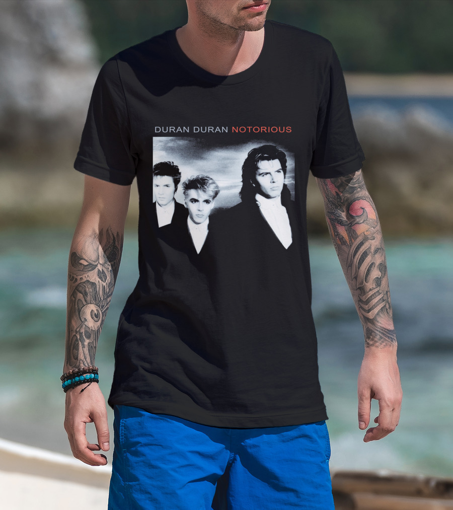 Duran Duran Notorious 1986 Album Cover Black And White Trio T-Shirt