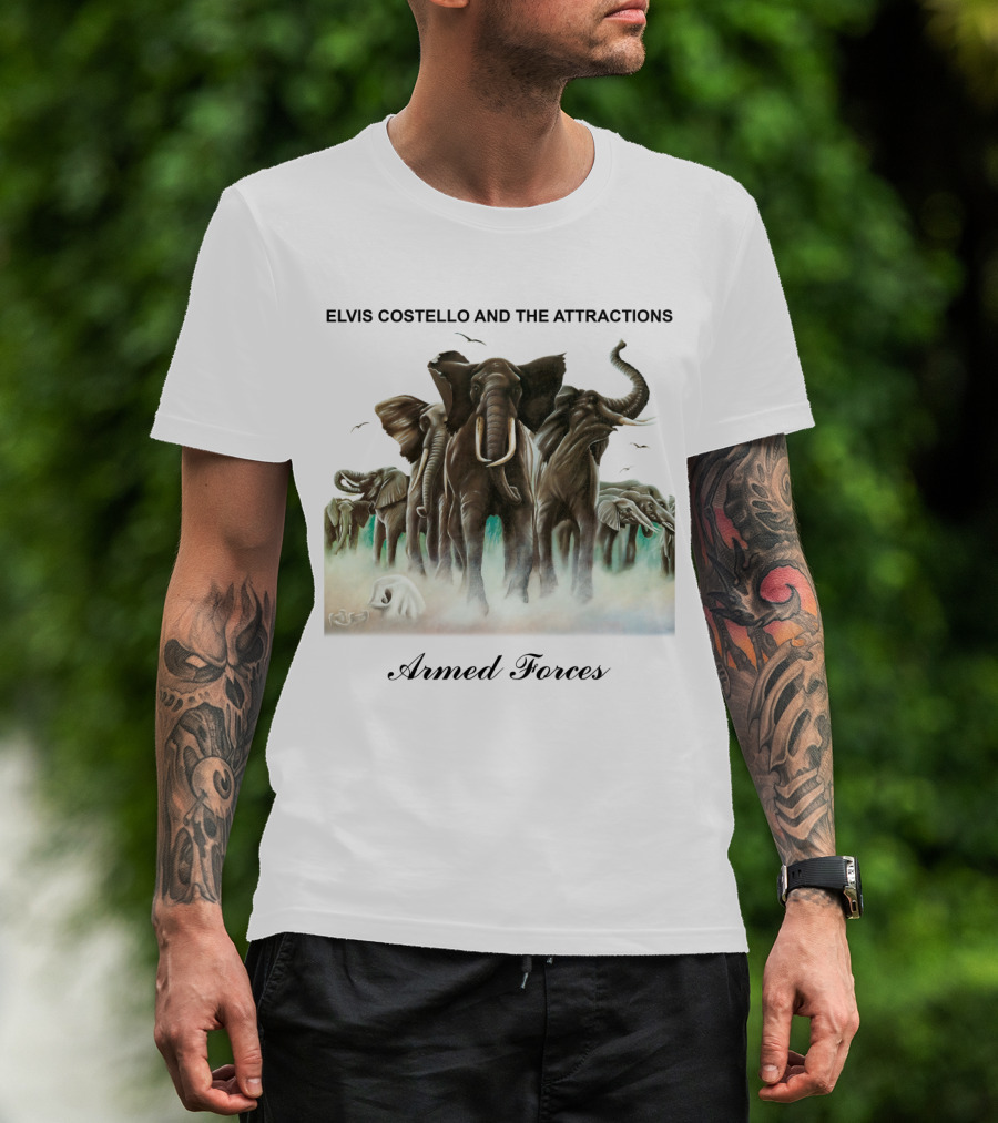 ELVIS COSTELLO AND THE ATTRACTIONS Armed Forces Elephants T-Shirt