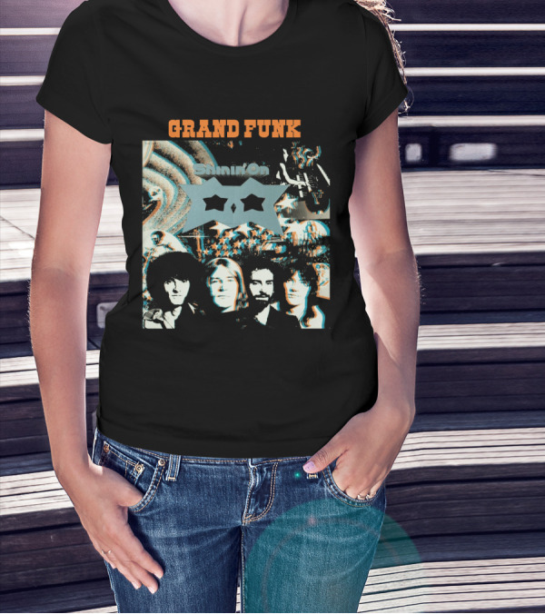 Grand Funk Railroad Shinin' On Album Cover Art With Band Members T-Shirt