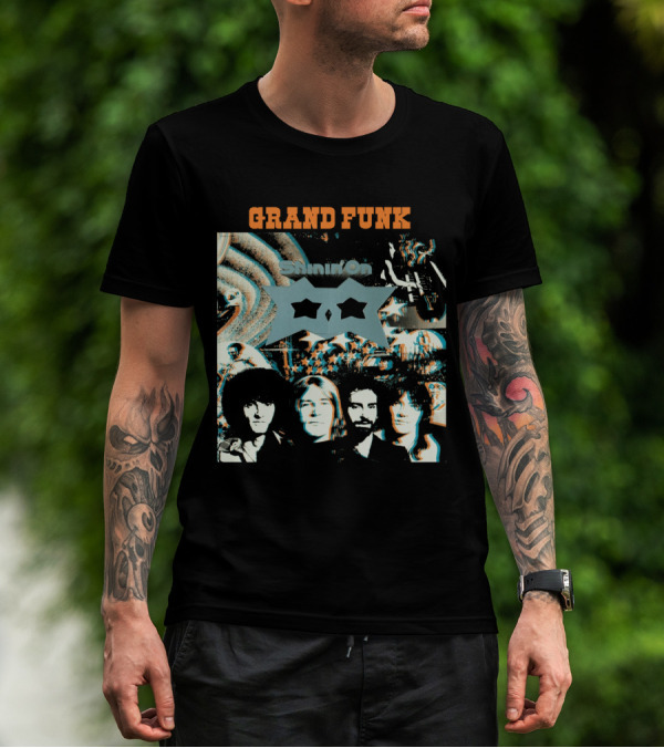 Grand Funk Railroad Shinin' On Album Cover Art With Band Members T-Shirt