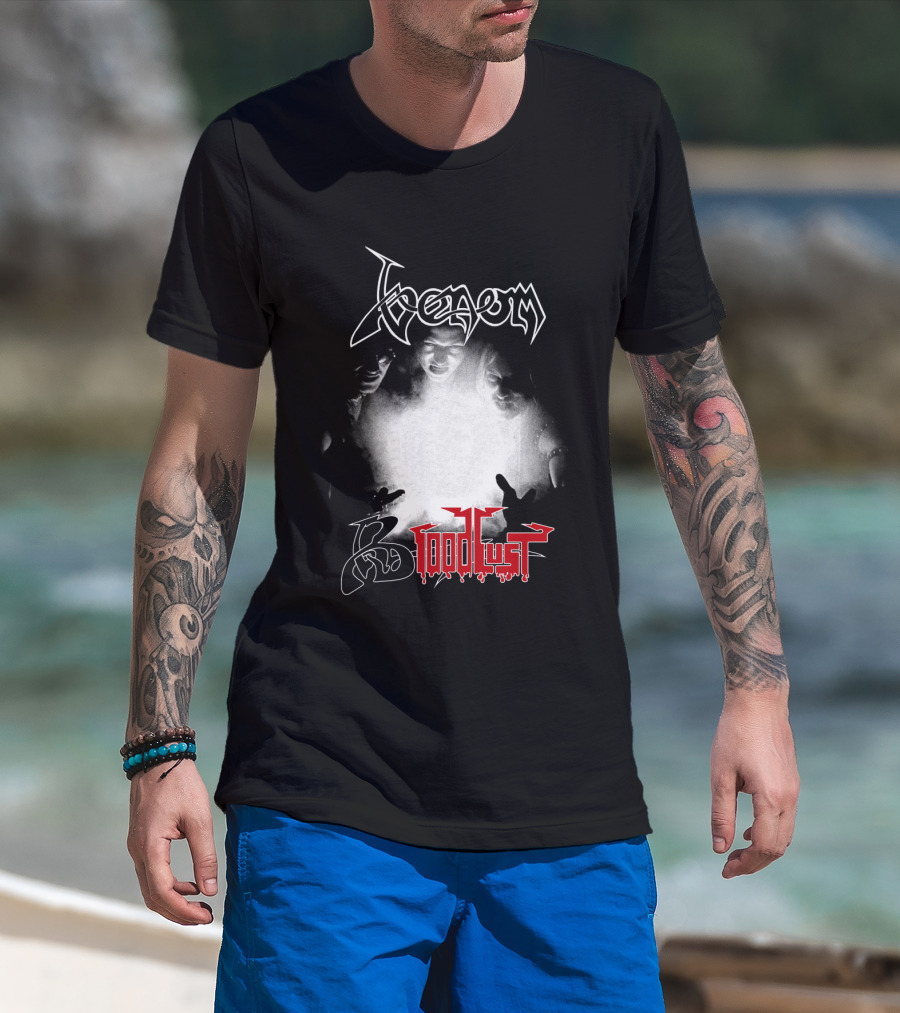 Venom 06 Bloodlust Band Logo Monochrome Trio T-Shirt