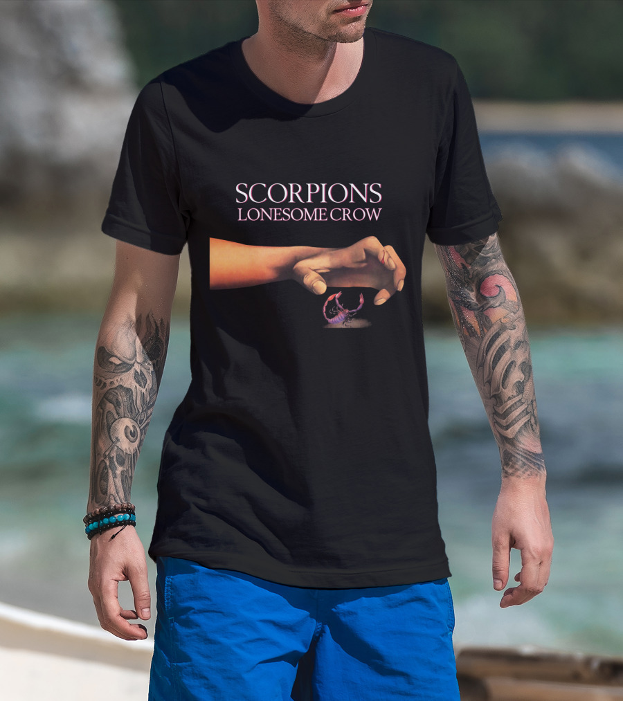 Scorpions Lonesome Crow Album Artwork Hands And Scorpion T-Shirt