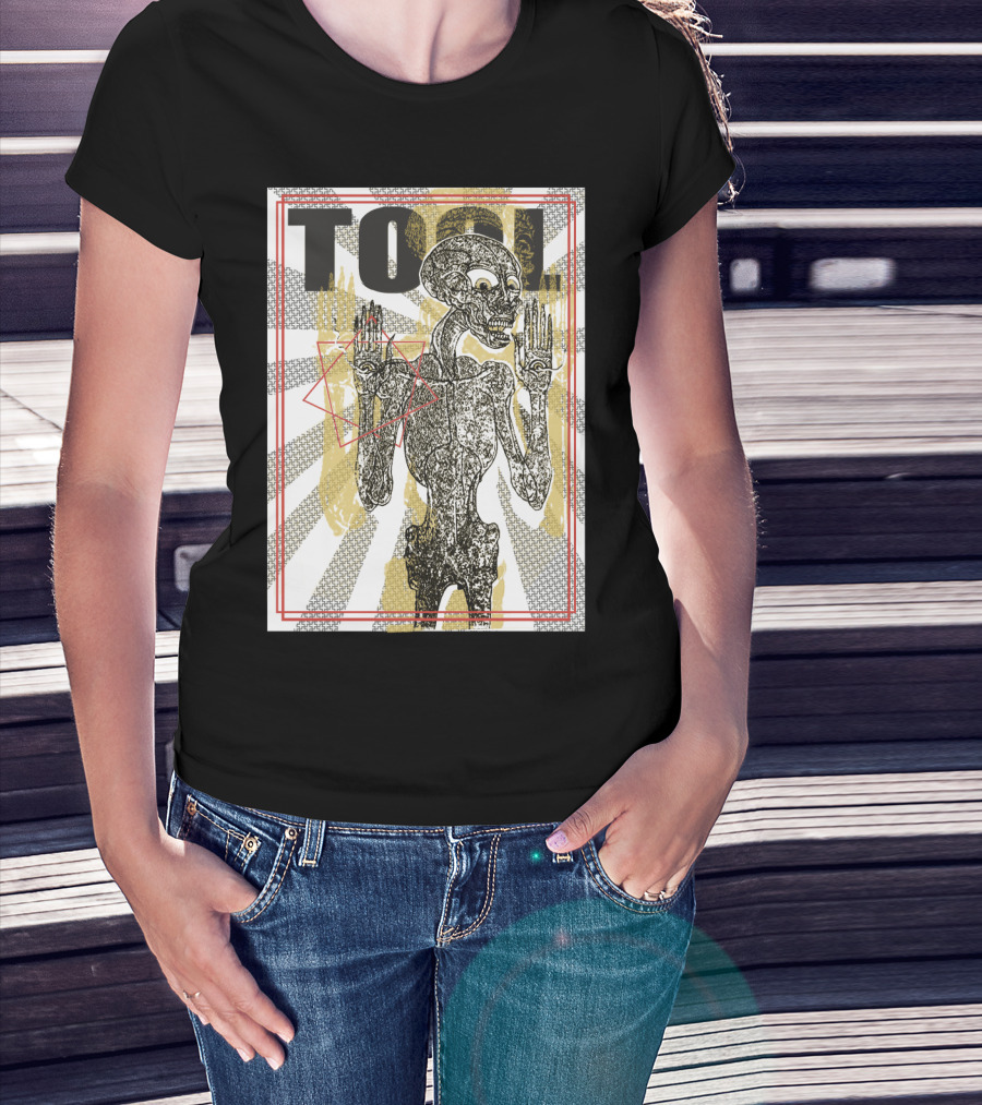 Tool Skeletal Figure Geometric Patterns T-Shirt