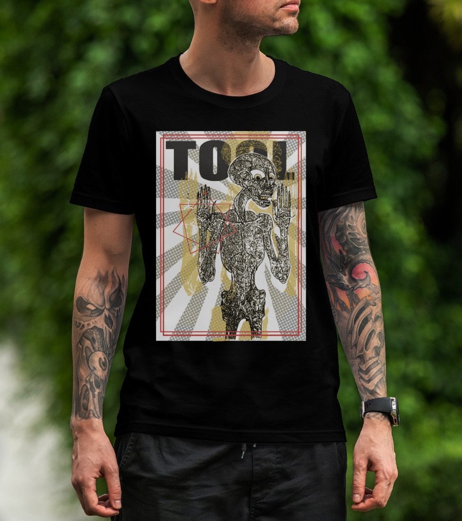 Tool Skeletal Figure Geometric Patterns T-Shirt