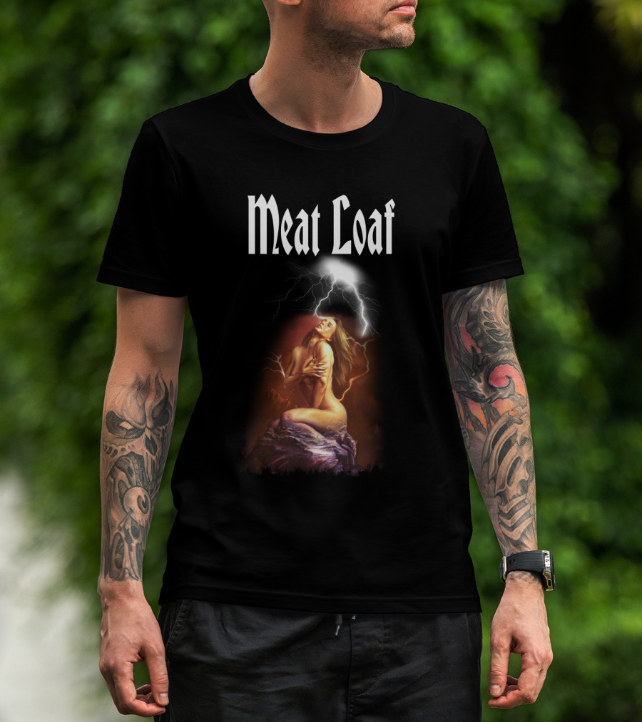 Meat Loaf Ml 01 Three Bats Tour 2007 Lightning Nude Art T-Shirt